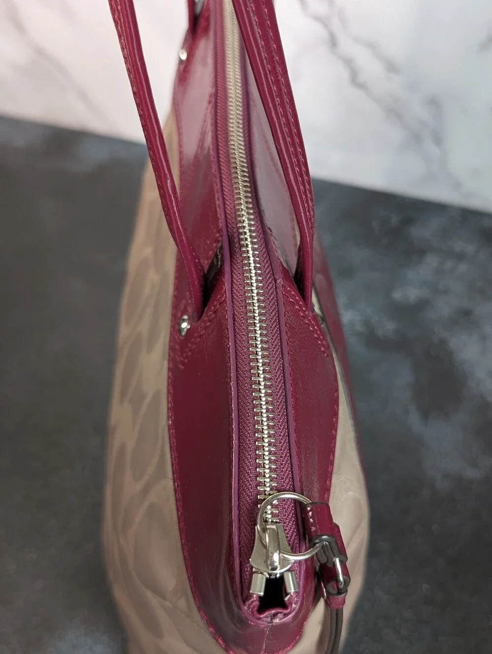 Coach Laura Signature Tote F18335 -Berry - Picture 14 of 14